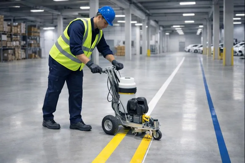 Traçage et marquage au sol professionnel Tunisie - Entrepôts et parkings